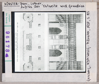 Vorschaubild Münster: Dom, Lettner, Aufriss der Ostseite und Grundriss 